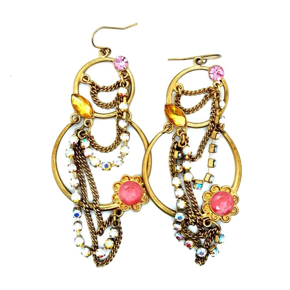 Flower‎ Chain Links Gorgeous Earrings